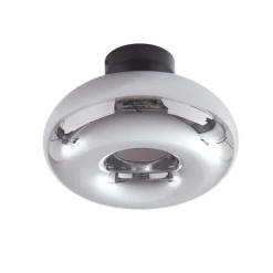 Lindby loftlampe Zehra, Ø 28 cm, røgfarvet grå, glas