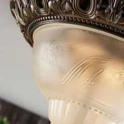 loftslampe Anni, ætset glasskærm^Lindby New