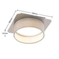 Lindby loftslampe Aviola, metal, tekstil, 18 cm lang