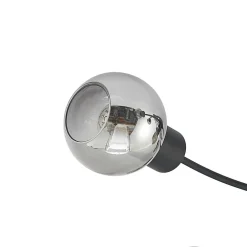 Lindby loftslampe Ciala, 7-lys, sort, smoke, glas