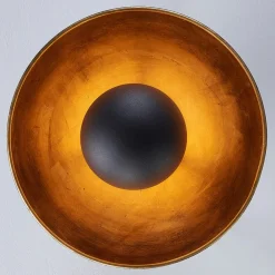 loftslampe Lya, Ø 31 cm, sort-guld, metal, E27^Lindby New