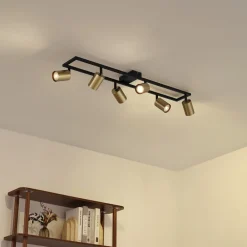 Lindby Gang|Loftlamper>loftspot Bravius, messing, 6 lyskilder, jern