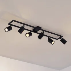 loftspot Bravius, sort, 6 lyskilder, jern^Lindby Discount