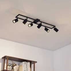 loftspot Bravius, sort, 6 lyskilder, jern^Lindby Discount