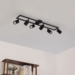 loftspot Bravius, sort, 6 lyskilder, jern^Lindby Discount