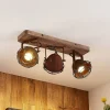 Lindby Loftlamper|Loftlamper>loftspot Farovi, rust, 45 cm, 3 lyskilder, træ, GU10