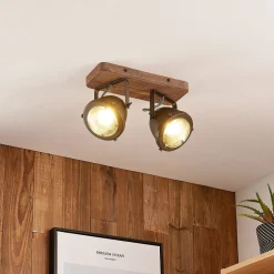 loftspot Farovi, sort, 27 cm, 2 lyskilder, GU10^Lindby Discount