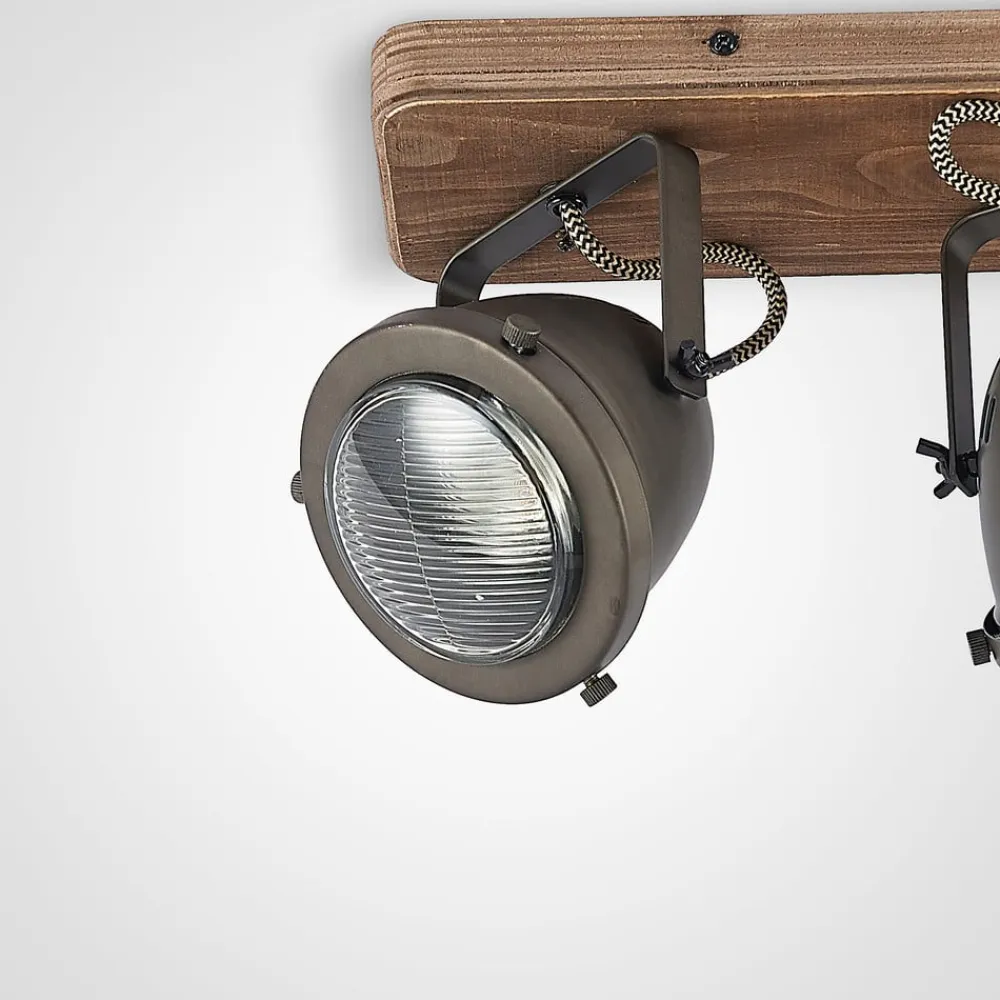 Lindby loftspot Farovi, sort, 44 cm, 3 lyskilder, træ, GU10