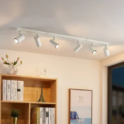 loftspot Joffrey, 116 cm, hvid, 6 lyskilder, GU10^Lindby Discount