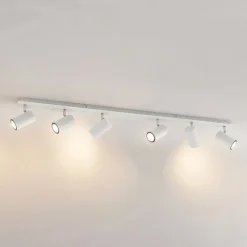 loftspot Joffrey, 116 cm, hvid, 6 lyskilder, GU10^Lindby Discount