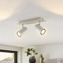 Lindby Gang|Loftlamper>loftspot Joffrey, 31 cm, 2 lyskilder, hvid, GU10