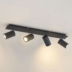 loftspot Joffrey, 70 cm, sort, 4 lyskilder, GU10^Lindby