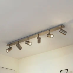 loftspot Joffrey, 116 cm, nikkel, 6 lyskilder, GU10^Lindby Online