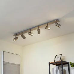 loftspot Joffrey, 116 cm, nikkel, 6 lyskilder, GU10^Lindby Online