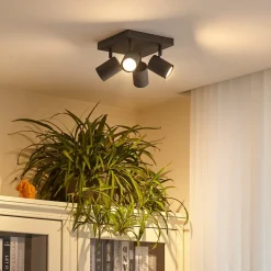 Lindby Arbejdsrum/Kontor|Gang>loftspot Jorell, sort, 20 cm, sort, 4 lyskilder.