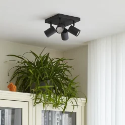 Lindby Arbejdsrum/Kontor|Gang>loftspot Jorell, sort, 20 cm, sort, 4 lyskilder.