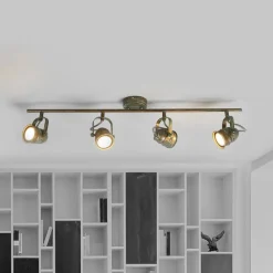 Lindby loftspot Leonor, 4 lyskilder, grøn, metal, 78 cm