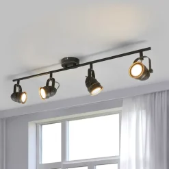 loftspot Leonor, 4 lyskilder, sort, metal, 78 cm^Lindby Outlet