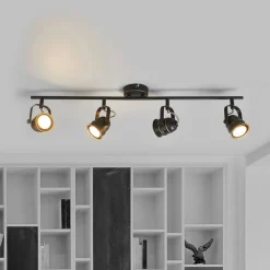 loftspot Leonor, 4 lyskilder, sort, metal, 78 cm^Lindby Outlet