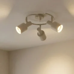 Lindby Arbejdsrum/Kontor|Loftlamper>loftspot Ovelia, beige, 3 lyskilder, metal, E27