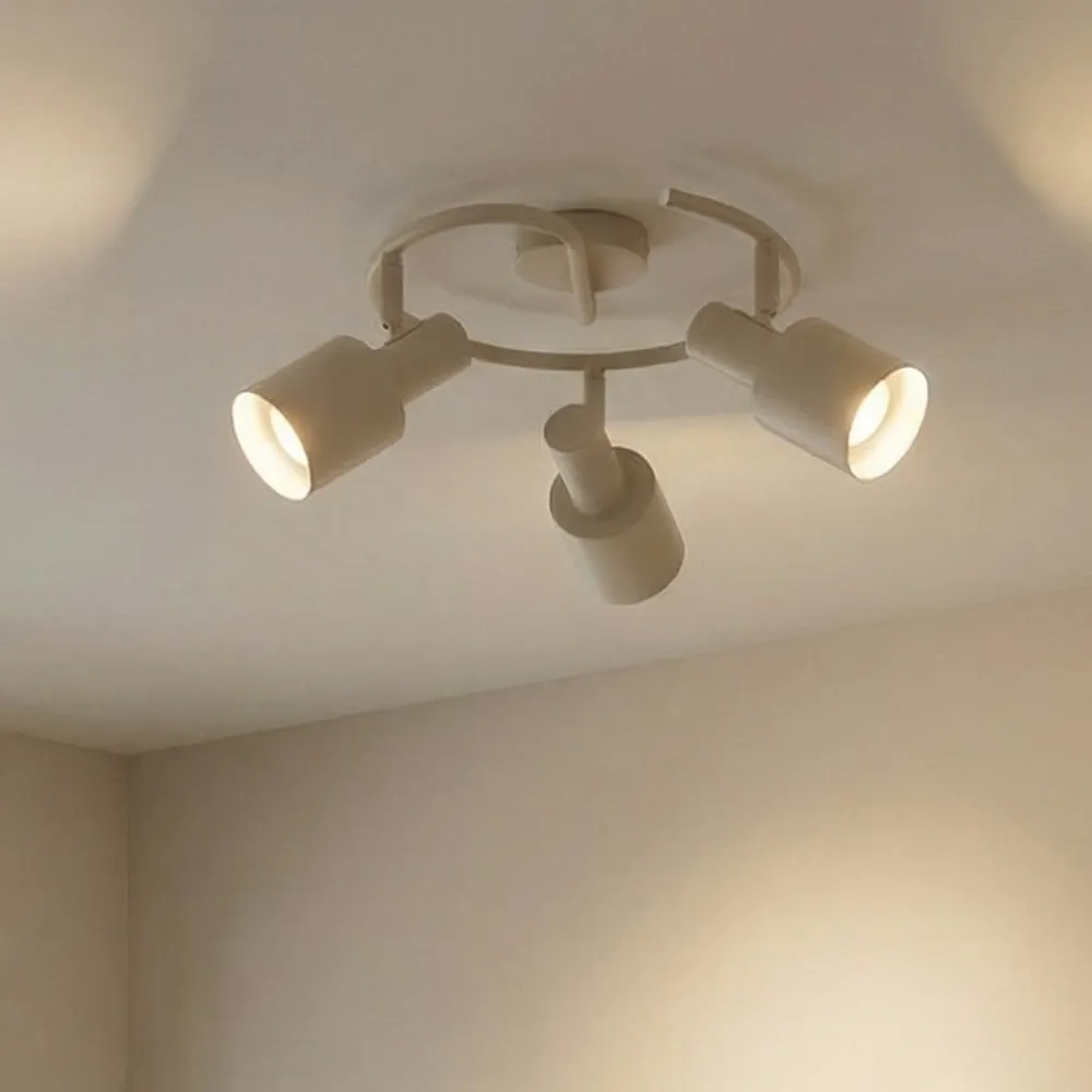 Lindby Arbejdsrum/Kontor|Loftlamper>loftspot Ovelia, beige, 3 lyskilder, metal, E27