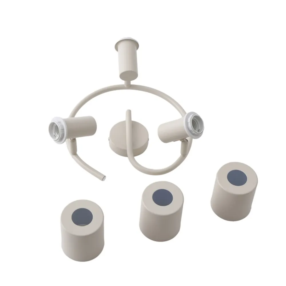 Lindby Arbejdsrum/Kontor|Loftlamper>loftspot Ovelia, beige, 3 lyskilder, metal, E27