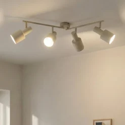 Lindby loftspot Ovelia, beige, 80 cm, 4 lyskilder, E27