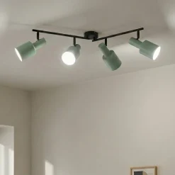 loftspot Ovelia, grøn, 80 cm, 4 lyskilder, E27^Lindby Sale