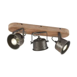 loftspot Rubinjo, 45 cm, 3 lyskilder, træ, GU10^Lindby New