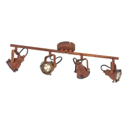 Lindby loftspot Scabra, 63 cm, rustbrun, 4 lyskilder, metal