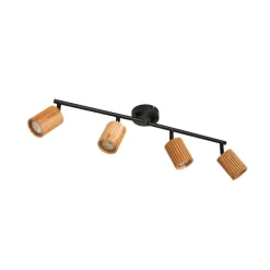 loftspot Stralino, 4 lyskilder, længde 60 cm, træ^Lindby Sale