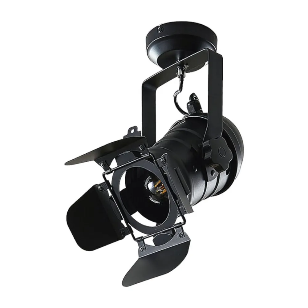 Lindby Gang|Loftlamper>loftspot Tilen, 1 lyskilde, sort, metal, 38 cm