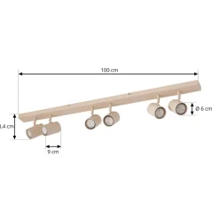 Lindby loftspots Kardis, beige, 6 lyskilder, metal, GU10