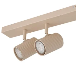 Lindby loftspots Kardis, beige, 6 lyskilder, metal, GU10