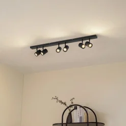 Lindby loftspots Kardis, mørkegrå, 6 lyskilder, metal, GU10