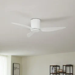 Lindby loftventilator Aulo, hvid, DC, støjsvag, Ø 123 cm