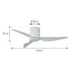 Lindby loftventilator Aulo, hvid, DC, støjsvag, Ø 123 cm