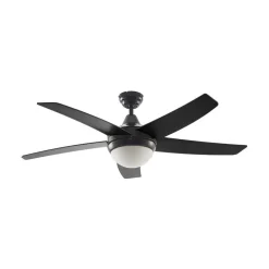 loftventilator med lys Auraya, støjsvag, sort^Lindby Best