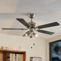 Lindby Loftventilatorer>loftventilator med lys Anariki, støjsvag, sølv