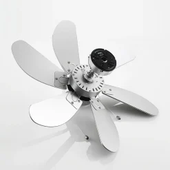 Lindby loftventilator med lys Minja, sølv, støjsvag, 78 cm