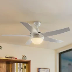 Lindby Loftventilatorer>loftventilator med lys Auraya, støjsvag, hvid, 130cm