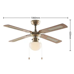 loftventilator med lys Rakan, støjsvag, Ø 106 cm^Lindby Sale