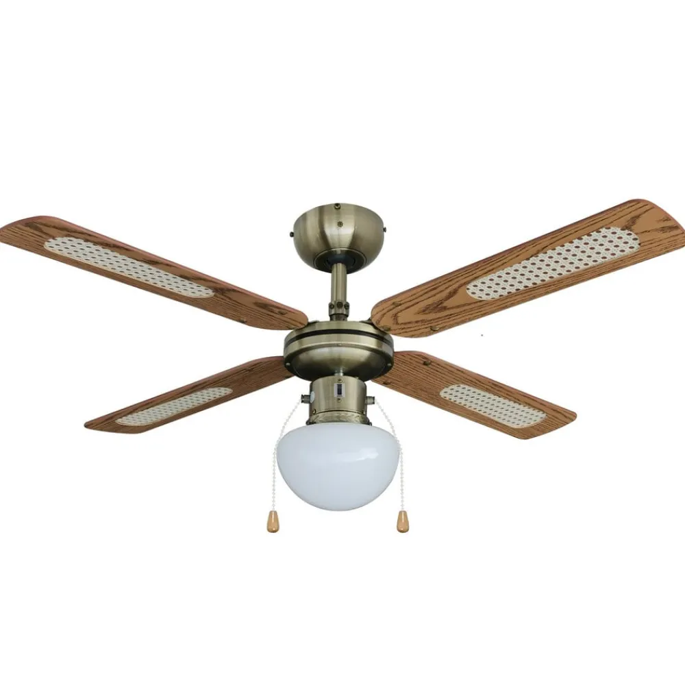 loftventilator med lys Rakan, støjsvag, Ø 106 cm^Lindby Sale