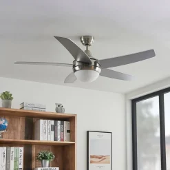 Lindby Loftventilatorer>loftventilator med lys Auraya, støjsvag, stål