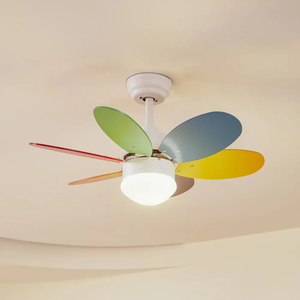 loftventilator med lys Litur, støjsvag, Ø 77 cm, E27^Lindby New