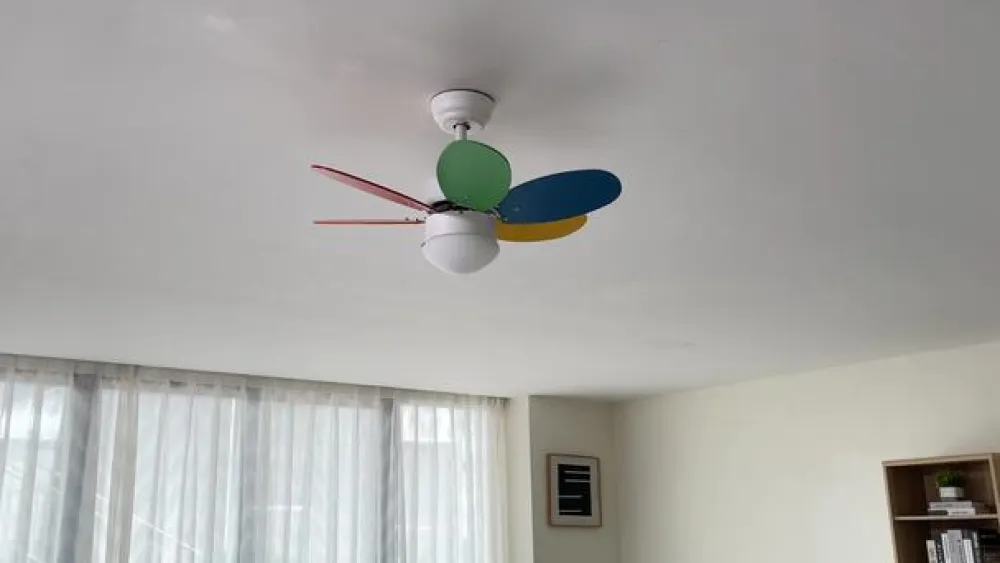 loftventilator med lys Litur, støjsvag, Ø 77 cm, E27^Lindby New