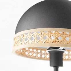 Lonnaris væglampe med rattan, sort^Lindby