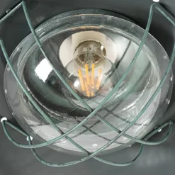 Lindby Louisanne loftlampe, grågrøn, metal, Ø 35cm