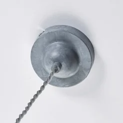 Lindby Louisanne pendellampe, Ø35cm, grågrøn, metal, glas