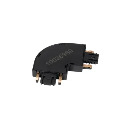 Lindby Skinnesystem>L-stik Lumaro, sort, 90°, afrundet, sæt med 2 stk